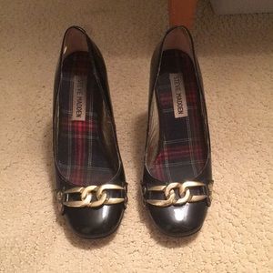 Steve Madden gold chain heels